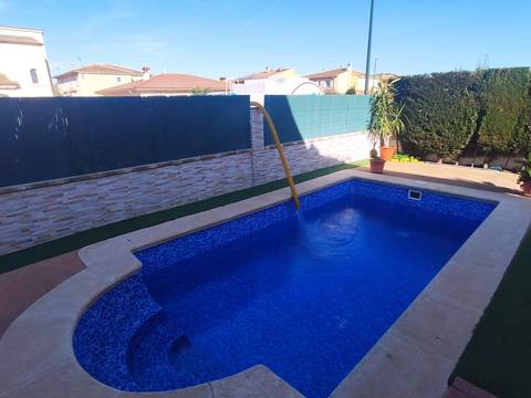 Pool filling with a tanker truck in Son Ferriol, Palma
